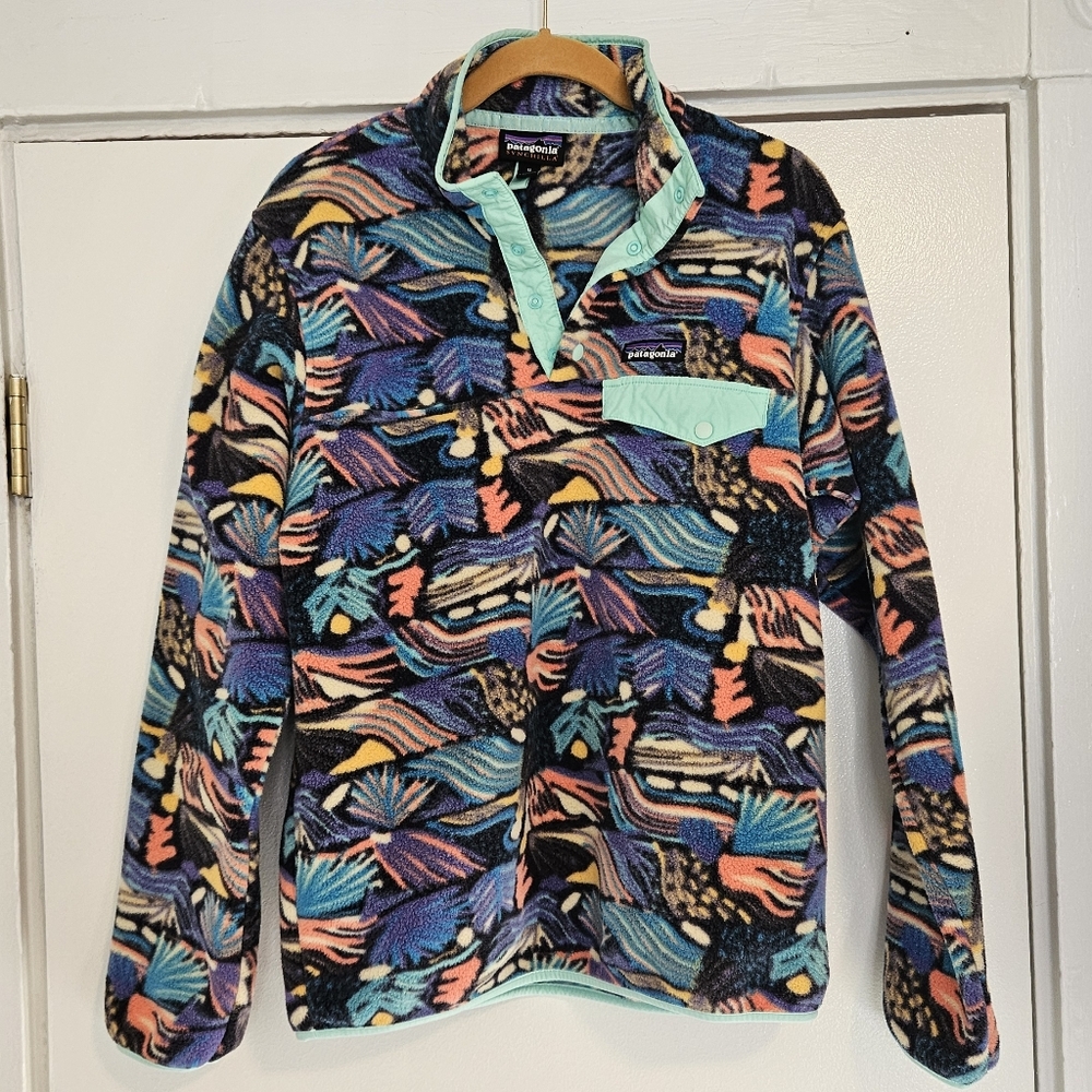 Patagonia womens synchilla fleece pullover Joy/Pitch Blue